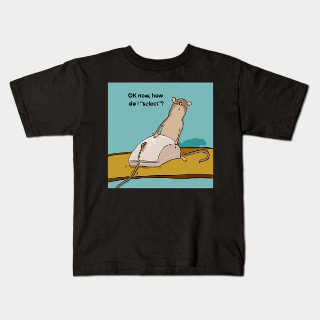 Mouse using a mouse Kids T-Shirt by doteau